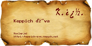 Keppich Éva névjegykártya